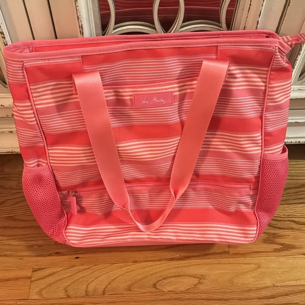 Vera Bradley Pink Striped Tote - Picture 10 of 14
